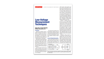 Low-Voltage Measurement Techniques