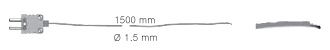 어댑터를 포함한 열전대, 유연함, 1500mm길이, 열전대 K타입, 테프론